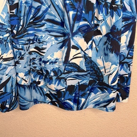 CB Established 1962 Blue Tropical Print Sleeveless Midi Dress Size 12 - Picture 4 of 8